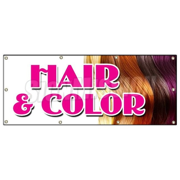 Signmission HAIR & COLOR BANNER SIGN coloring manicurist pedicure perms stylist B-96 Hair & Color - main